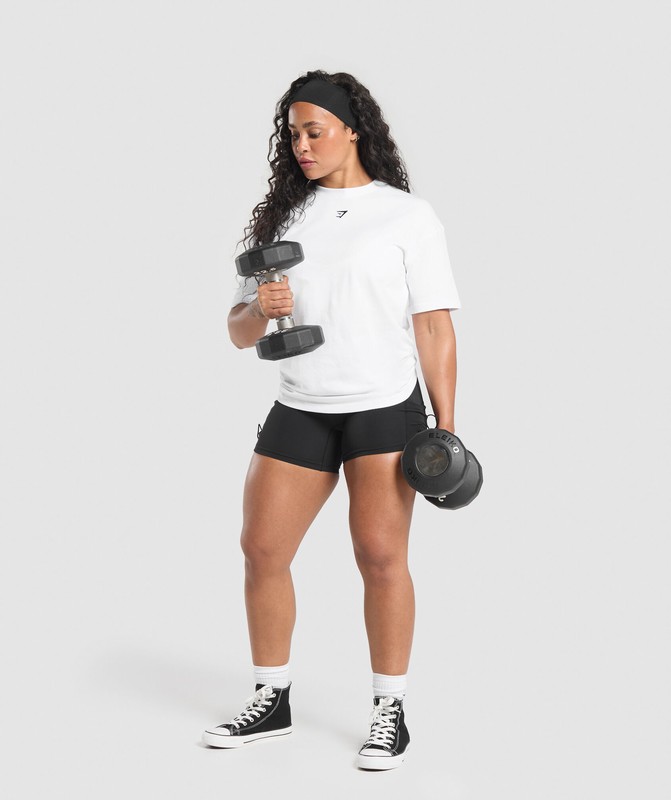 Gymshark Lifting Club Oversized T-Shirt T-Shirt Dames Wit | OAJS21469