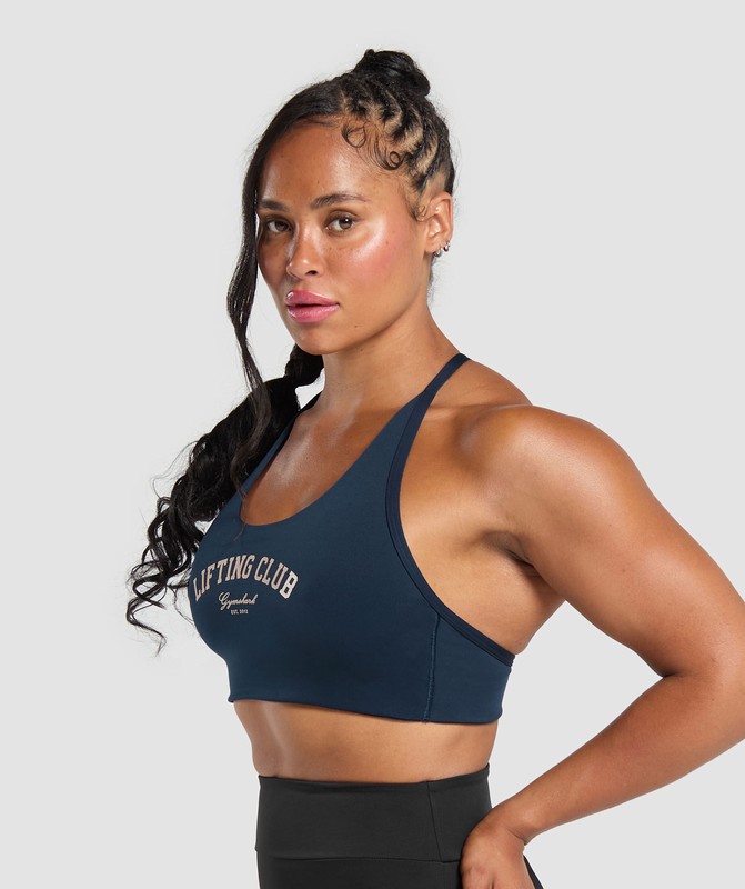Gymshark Lifting Club Retro Bra BH Dames Donkerblauw | BAVU56837