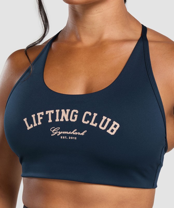 Gymshark Lifting Club Retro Bra BH Dames Donkerblauw | BAVU56837