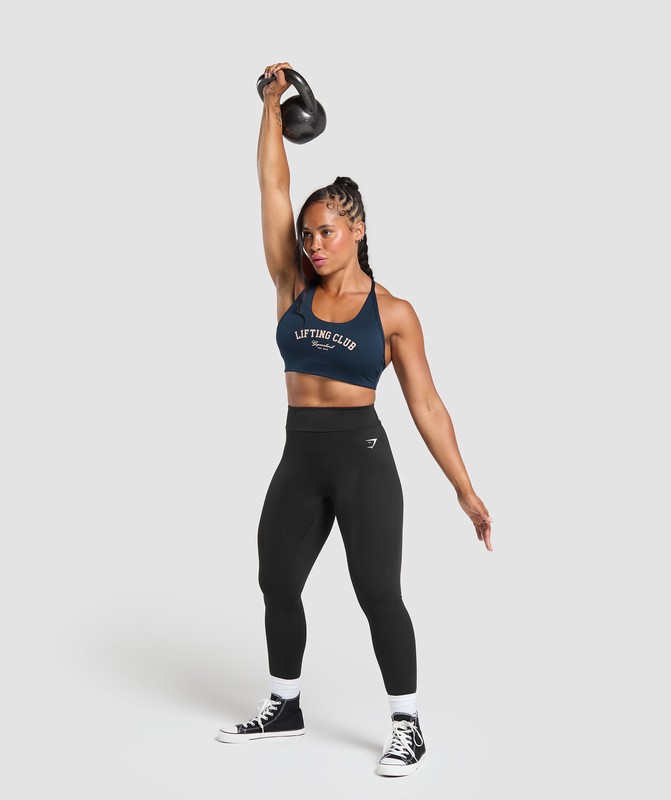 Gymshark Lifting Club Retro Bra BH Dames Donkerblauw | BAVU56837