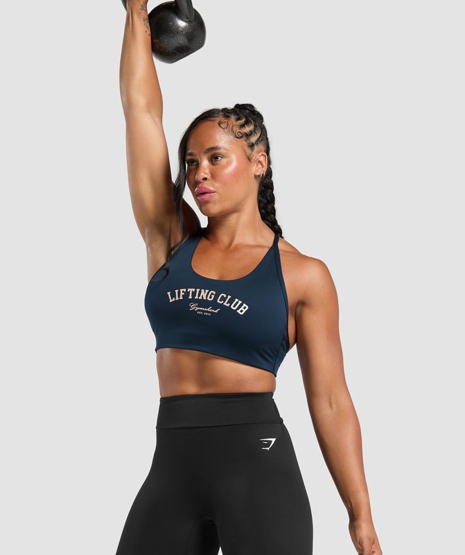 Gymshark Lifting Club Retro Bra BH Dames Donkerblauw | BAVU56837
