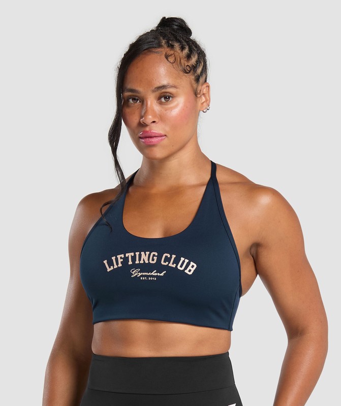 Gymshark Lifting Club Retro Bra BH Dames Donkerblauw | BAVU56837
