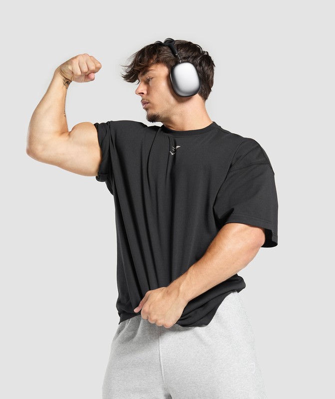 Gymshark Lifting Club T-Shirt T-Shirt Heren Zwart Lichtgrijs | TRUV38579