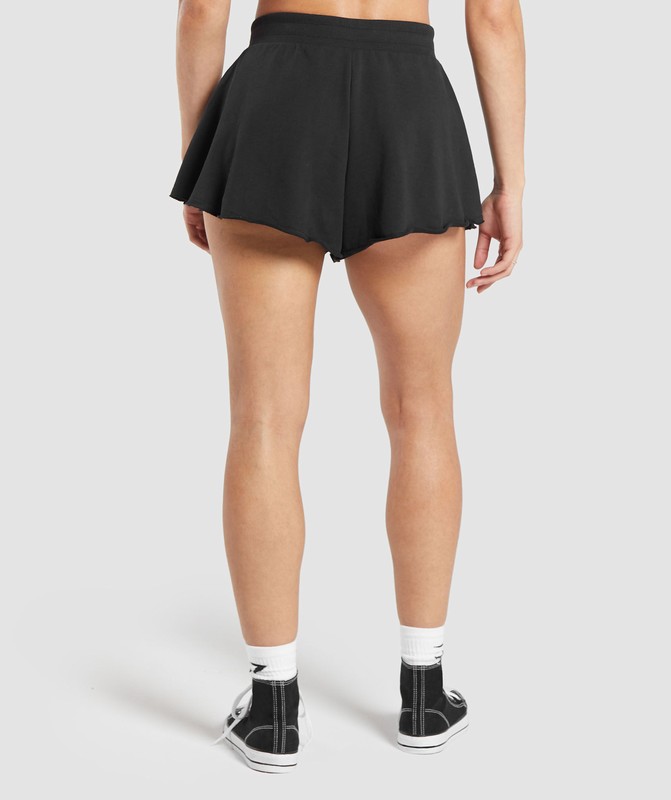 Gymshark Lifting Crossover Cotton Shorts Korte Broek Dames Zwart | STPJ63705