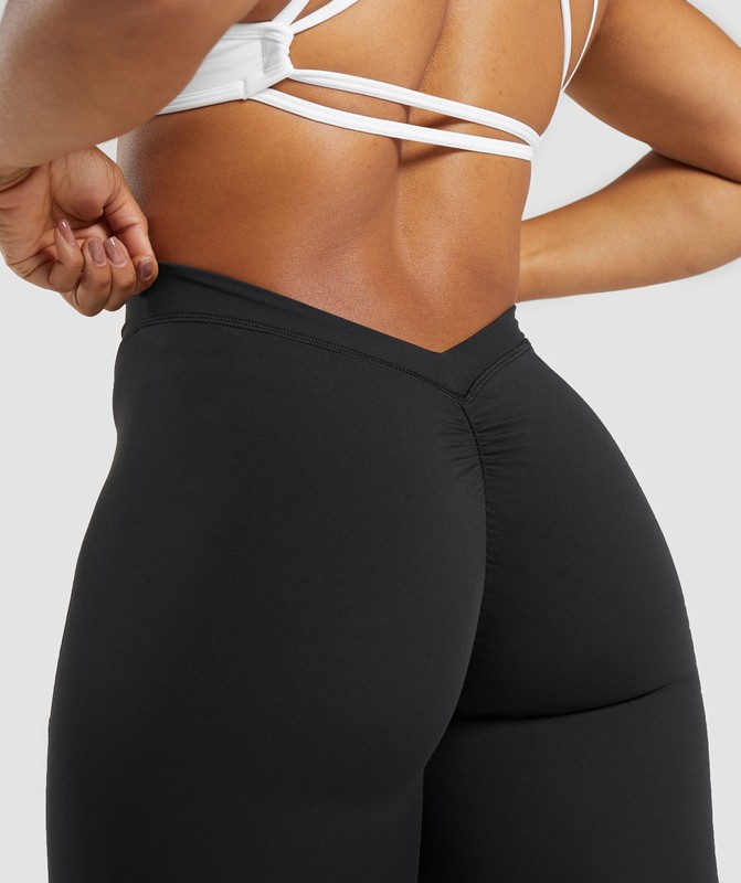 Gymshark Lifting Dipped Waistband Leggings Leggings Dames Zwart | CJVZ39241