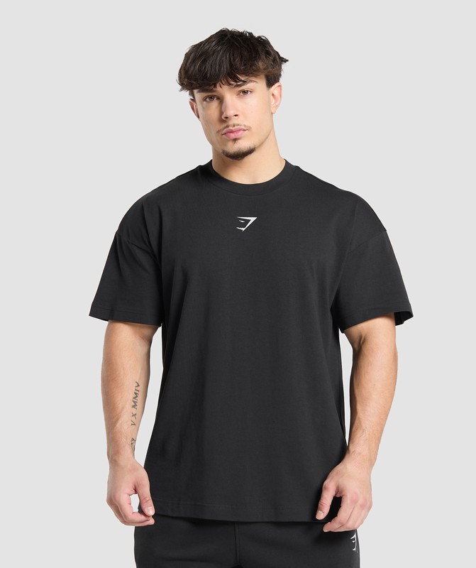 Gymshark Lifting Essential Arabic Oversized Graphic T-Shirt T-Shirt Heren Zwart | UWBL10954