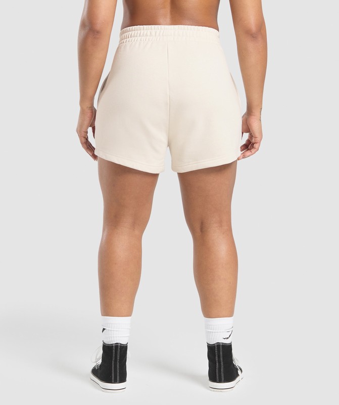 Gymshark Lifting Essentials Graphic Brushed 4' Shorts Korte Broek Dames Wit | MTYS47583