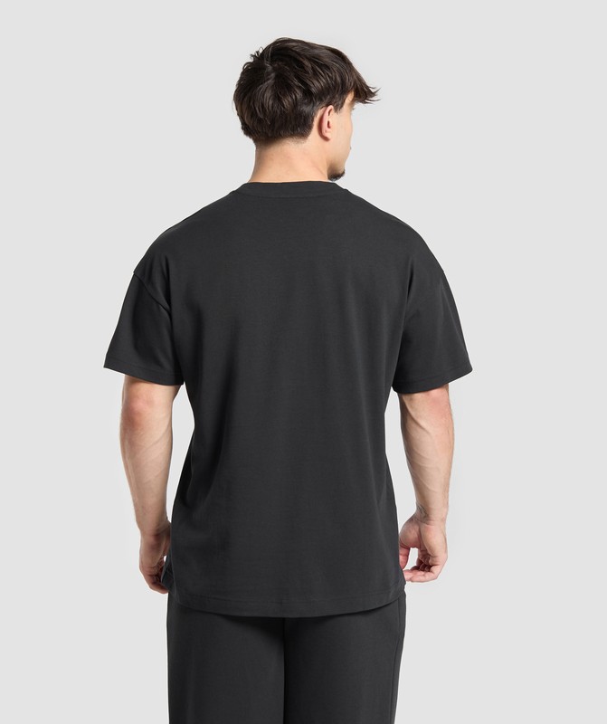 Gymshark Lifting Essentials Oversized Graphic T-Shirt T-Shirt Heren Zwart | QMPK81943