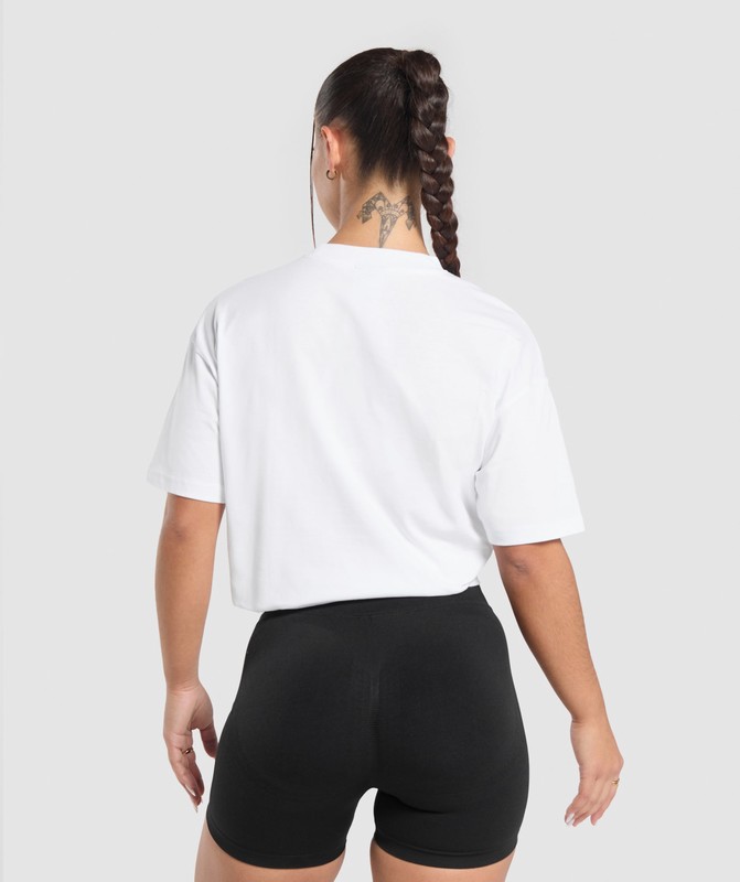 Gymshark Lifting Essentials Oversized T-Shirt T-Shirt Dames Wit | ZRFO34965