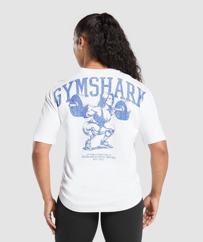 Gymshark Lifting Graphic T-Shirt T-Shirt Dames Wit | GOET26835