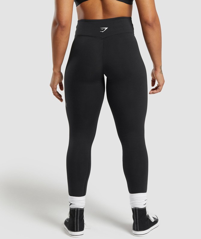 Gymshark Lifting Logo Leggings Leggings Dames Zwart | EFMN78342