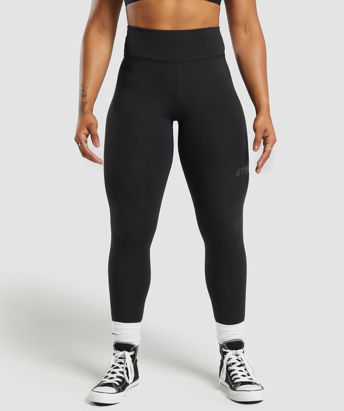 Gymshark Lifting Logo Leggings Leggings Dames Zwart | EFMN78342