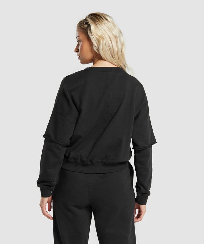 Gymshark Lifting Oversized Sweatshirt Sweatshirts Dames Zwart | RFKQ50493