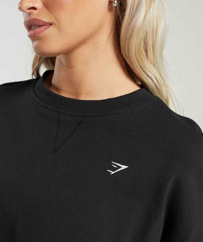 Gymshark Lifting Oversized Sweatshirt Sweatshirts Dames Zwart | RFKQ50493