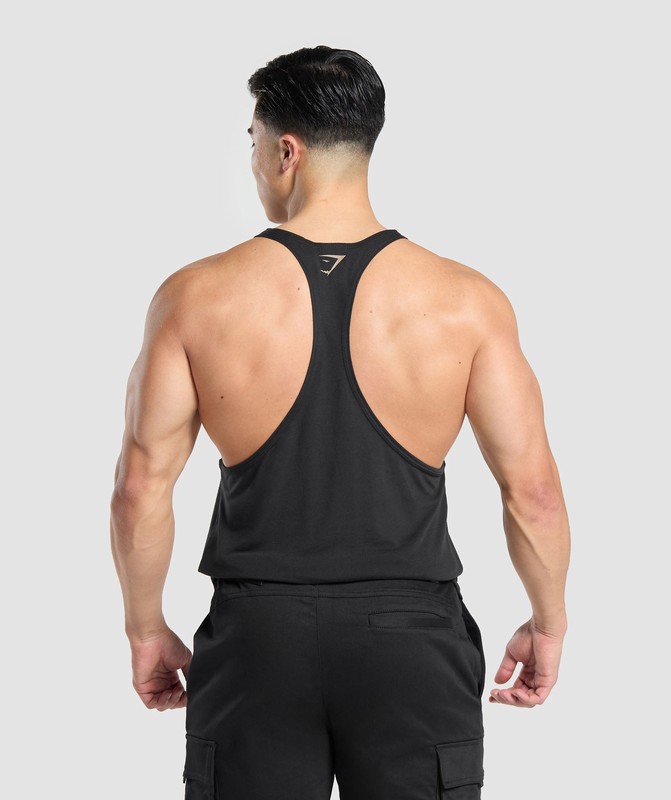 Gymshark Lifting Stars Stringer Stringer Heren Zwart | VMDL54217
