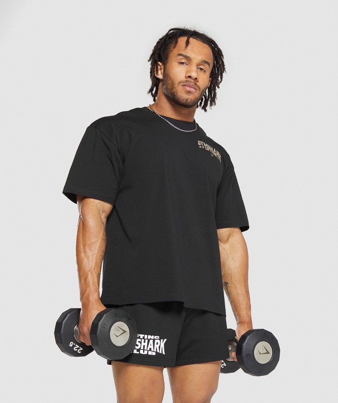 Gymshark Lifting Stars T-Shirt T-Shirt Heren Zwart | ZGJV70183