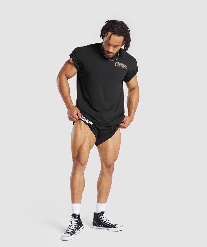 Gymshark Lifting Stars T-Shirt T-Shirt Heren Zwart | ZGJV70183