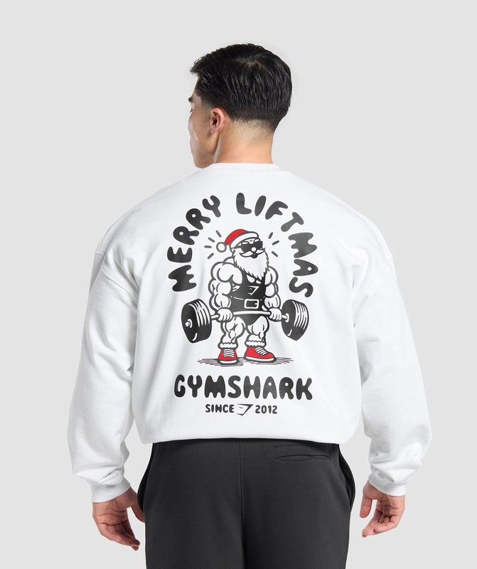 Gymshark Liftmas Crew Sokken Heren Wit | KRJB87521