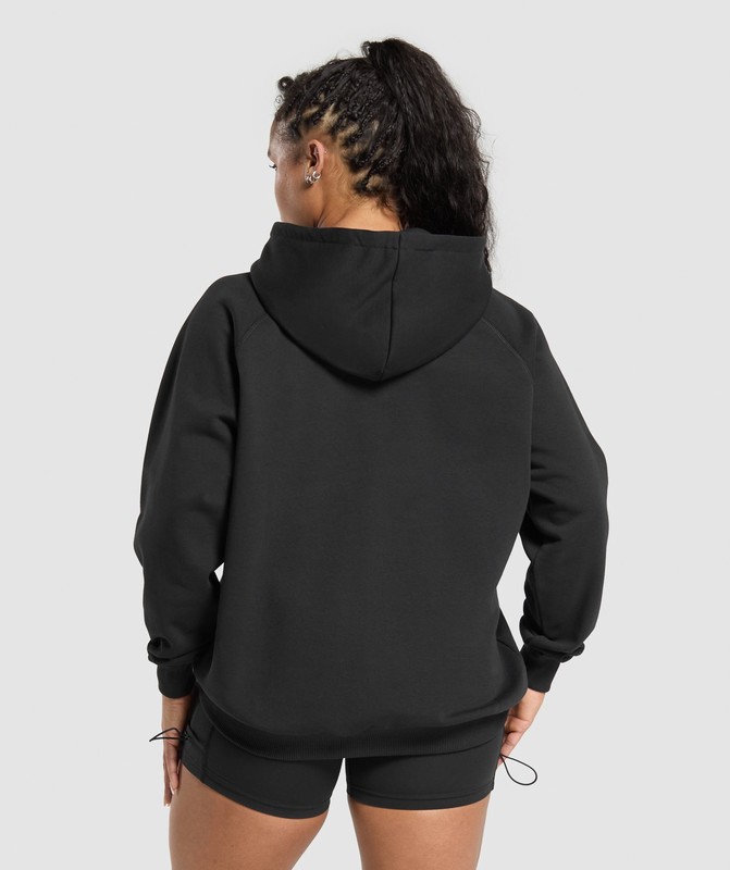 Gymshark London City Oversized Graphic Hoodie Hoodie Dames Zwart | IUGY83671