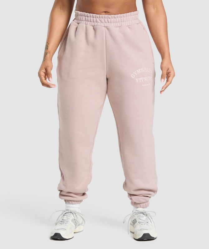 Gymshark London Fitness Club Graphic Jogger Joggingbroek Dames Roze | BNFW39508