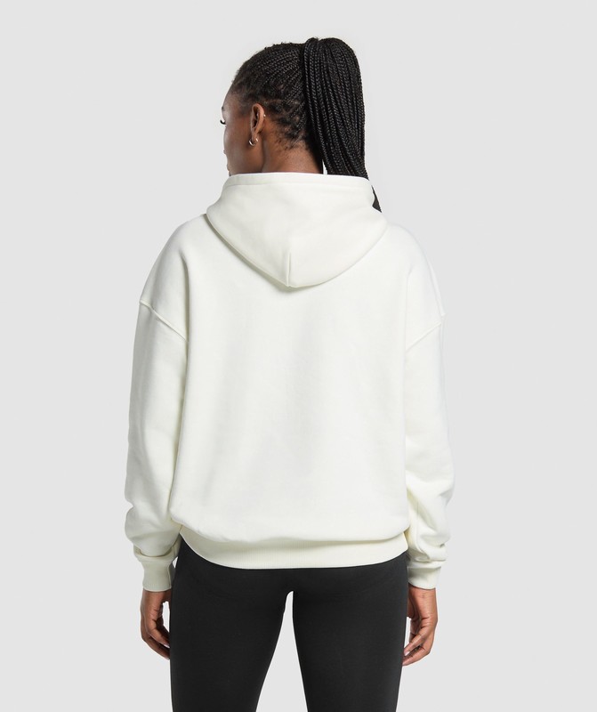 Gymshark London Fitness Club Graphic Oversized Hoodie Hoodie Dames Wit | UFPY92604