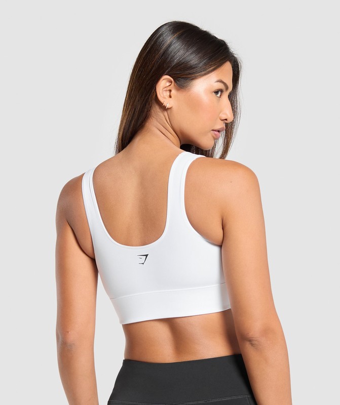 Gymshark Longline Sports Bra Sport BH Dames Wit | BYIH36927