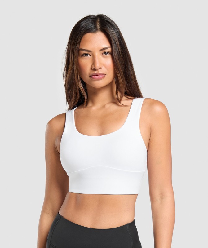 Gymshark Longline Sports Bra Sport BH Dames Wit | BYIH36927