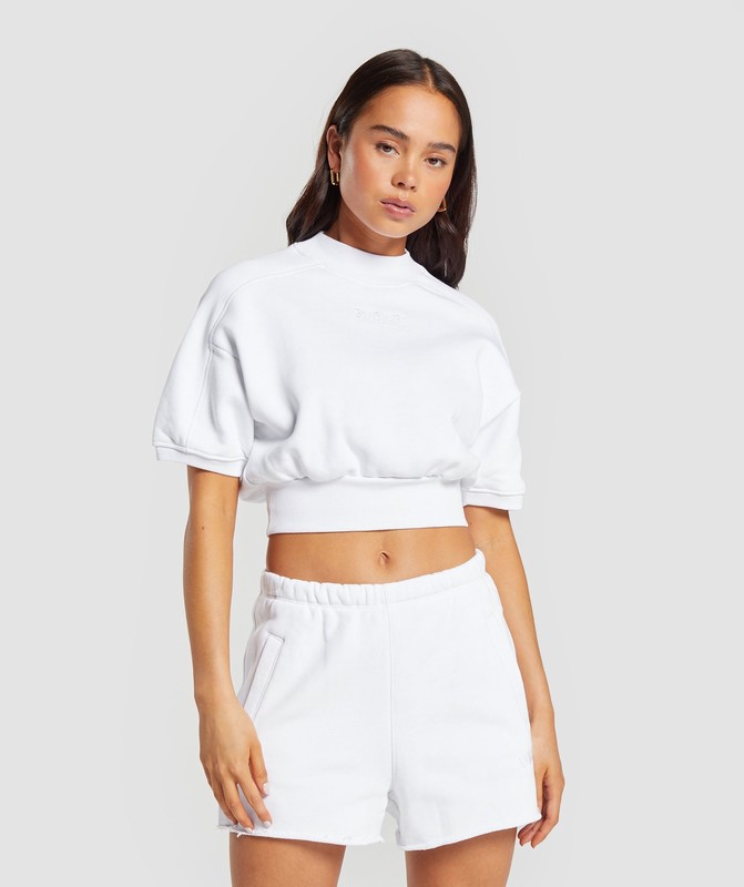 Gymshark Loopback Sweat Pullover Pullover Dames Wit | EHDX90561