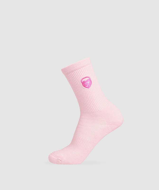 Gymshark Love Heart Cutie Graphic Crew Sock Single Sokken Heren Roze | PWZL86504