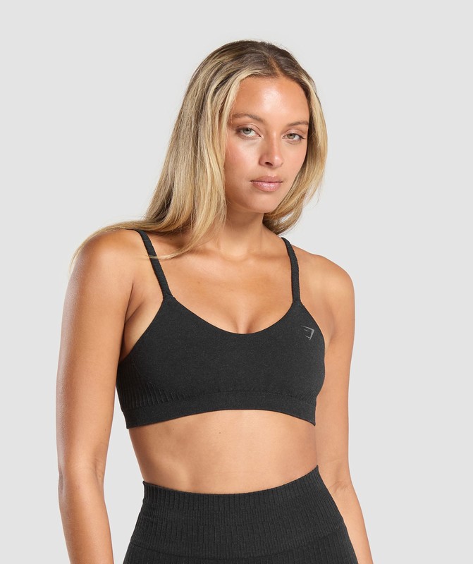 Gymshark Luxe Seamless Bralette Bralettes Dames Coal Marl | TZMR68735