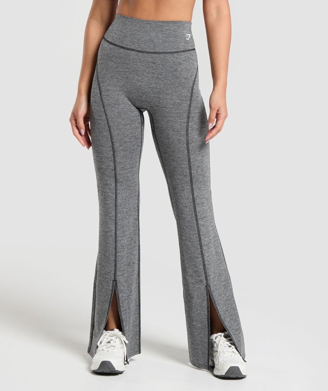 Gymshark Marl Flared Leggings Leggings Dames Zwart | CBIW60984
