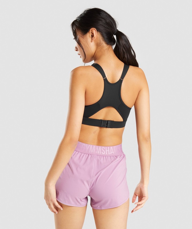 Gymshark Mesh Neckline Training Sports Bra Sport BH Dames Zwart | EPHA93568