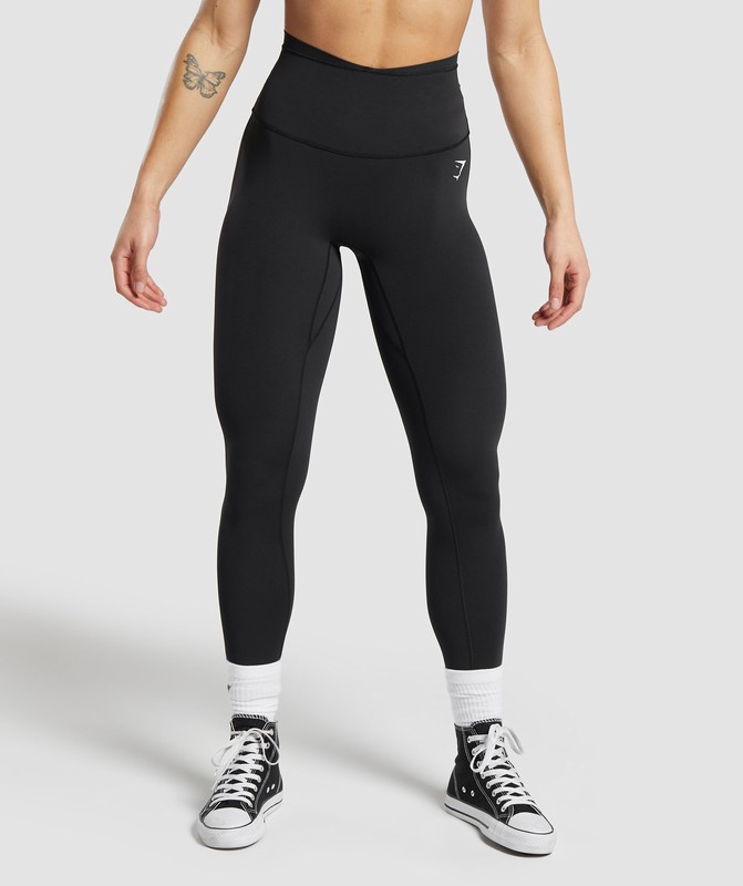 Gymshark Mesh Waistband Leggings Leggings Dames Zwart | RGDF38569