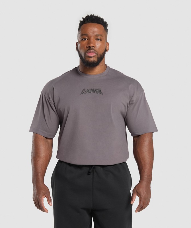 Gymshark Metal Lifting Graphic T-Shirt T-Shirt Heren Paars | WZOS06941