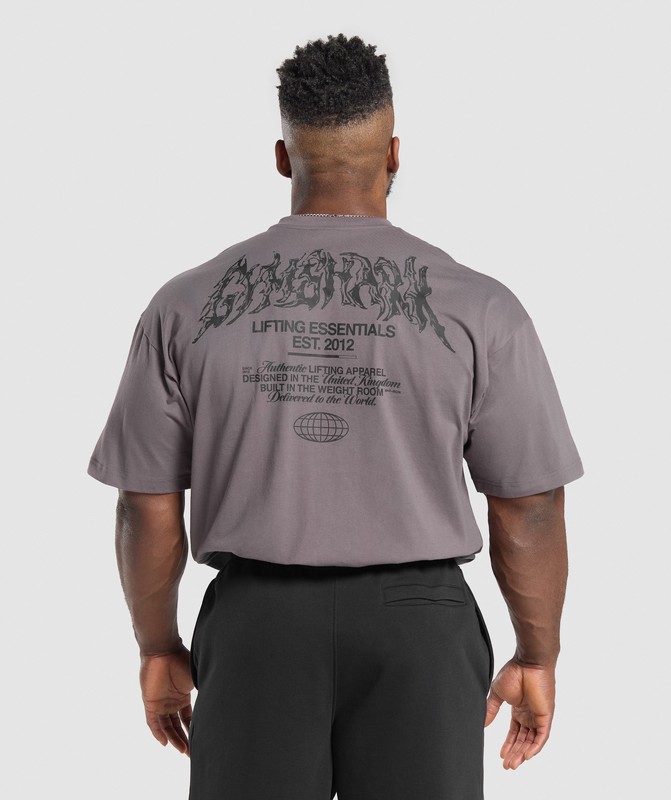 Gymshark Metal Lifting Graphic T-Shirt T-Shirt Heren Paars | WZOS06941