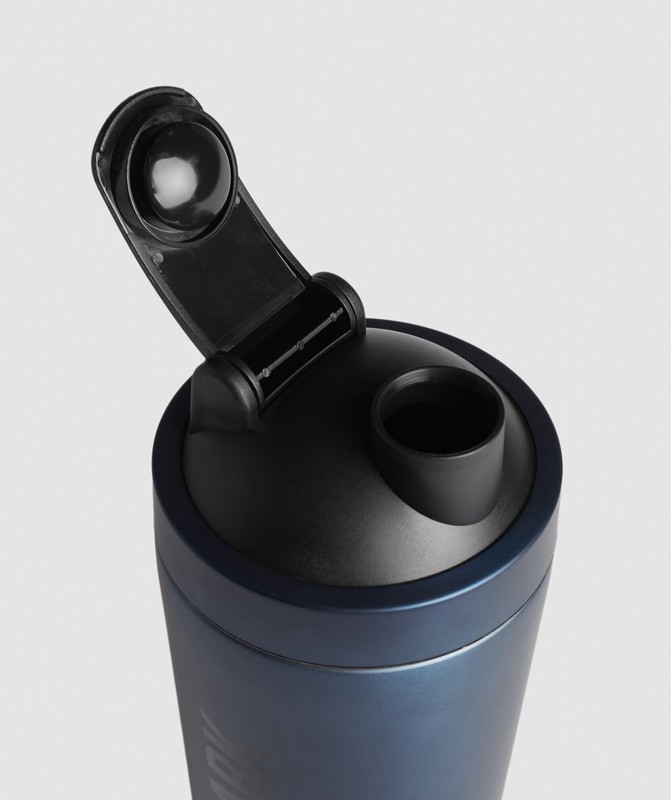 Gymshark Metal Shaker Waterflessen Heren Blauw | TZKV78931
