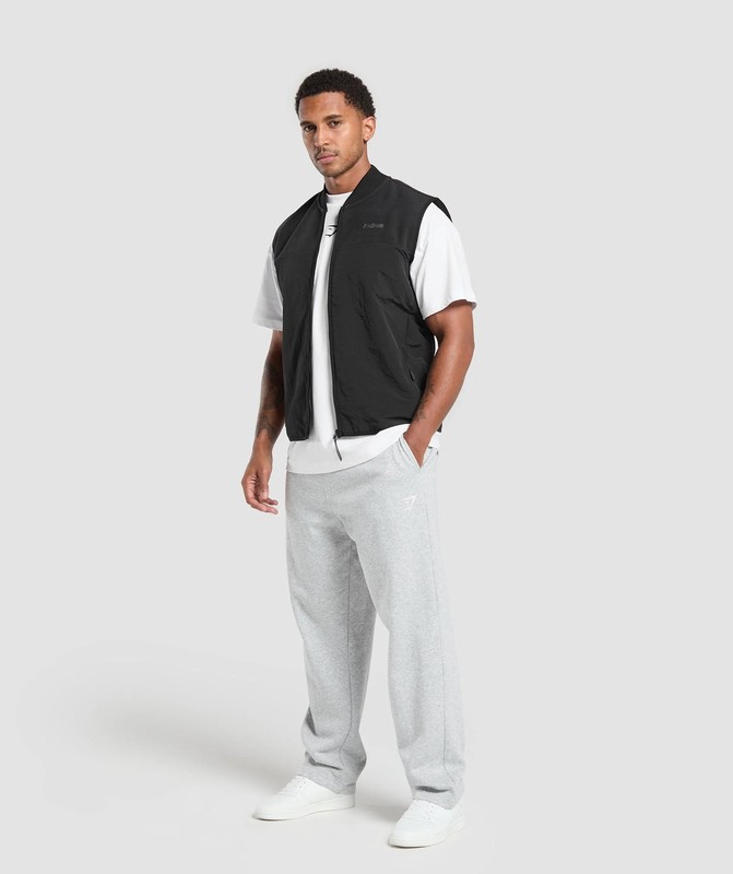 Gymshark Micro Fleece Gilet Vest Heren Zwart | CMUD17493