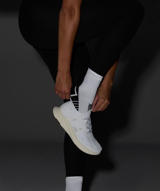Gymshark Mid Running Socks Sokken Dames Wit Zwart | TZGB35792
