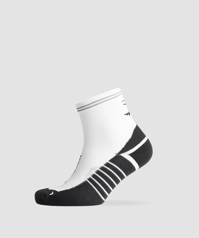 Gymshark Mid Running Socks Sokken Dames Wit Zwart | TZGB35792