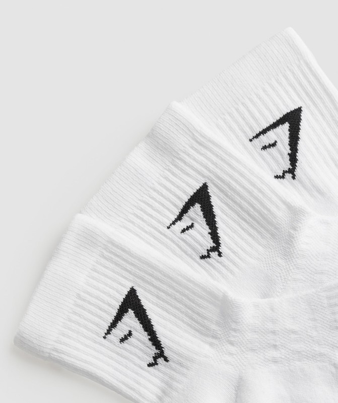 Gymshark Midi 3pk Socks Sokken Dames Wit | LYTV54720