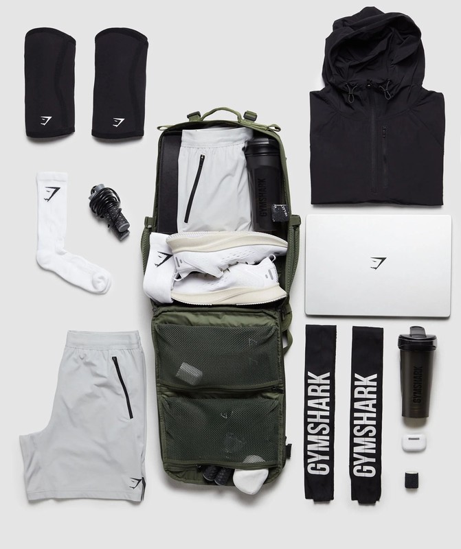 Gymshark Military Backpack Rugzak Dames Olijfgroen | DMXB02946