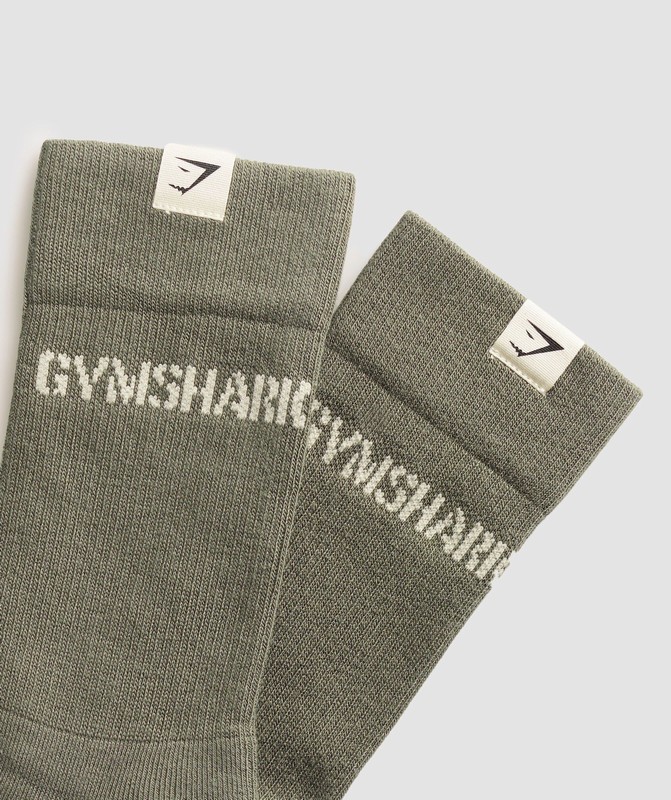 Gymshark Military Crew Sock Sokken Heren Groen | QAXU18249
