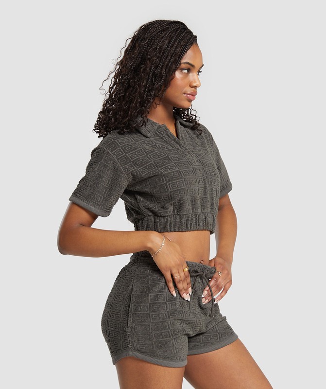 Gymshark Monogram Towel Crop Top Crop Top Dames Groen | PGIE63172