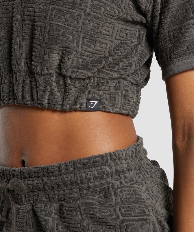 Gymshark Monogram Towel Crop Top Crop Top Dames Groen | PGIE63172