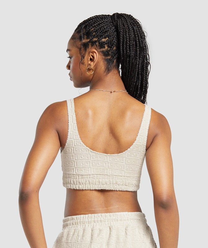 Gymshark Monogram Towelling Bralette Bralettes Dames Grijs | LQJX45127