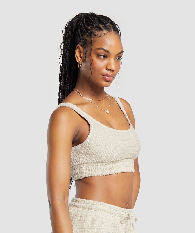 Gymshark Monogram Towelling Bralette Bralettes Dames Grijs | LQJX45127