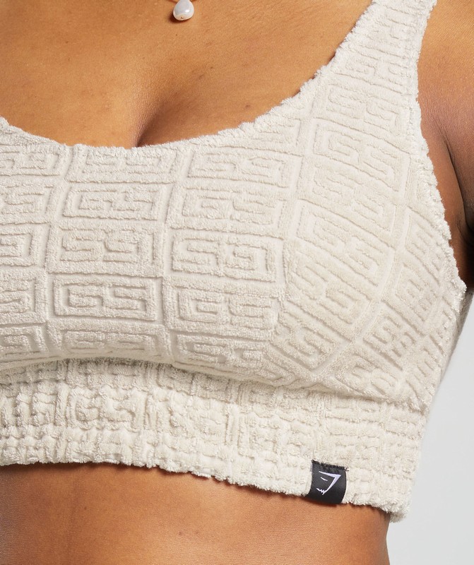 Gymshark Monogram Towelling Bralette Bralettes Dames Grijs | LQJX45127