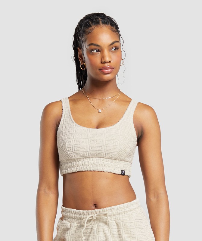 Gymshark Monogram Towelling Bralette Bralettes Dames Grijs | LQJX45127