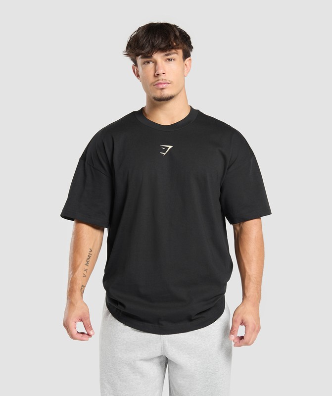 Gymshark Movin' Metal Graphic T-Shirt T-Shirt Heren Zwart | EJUK67590