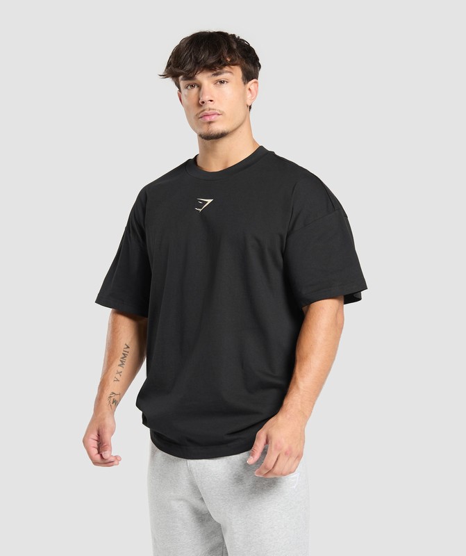 Gymshark Movin' Metal Graphic T-Shirt T-Shirt Heren Zwart | EJUK67590